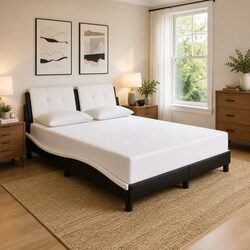 Dimensions and Materials of Black Fabric Bed Frame