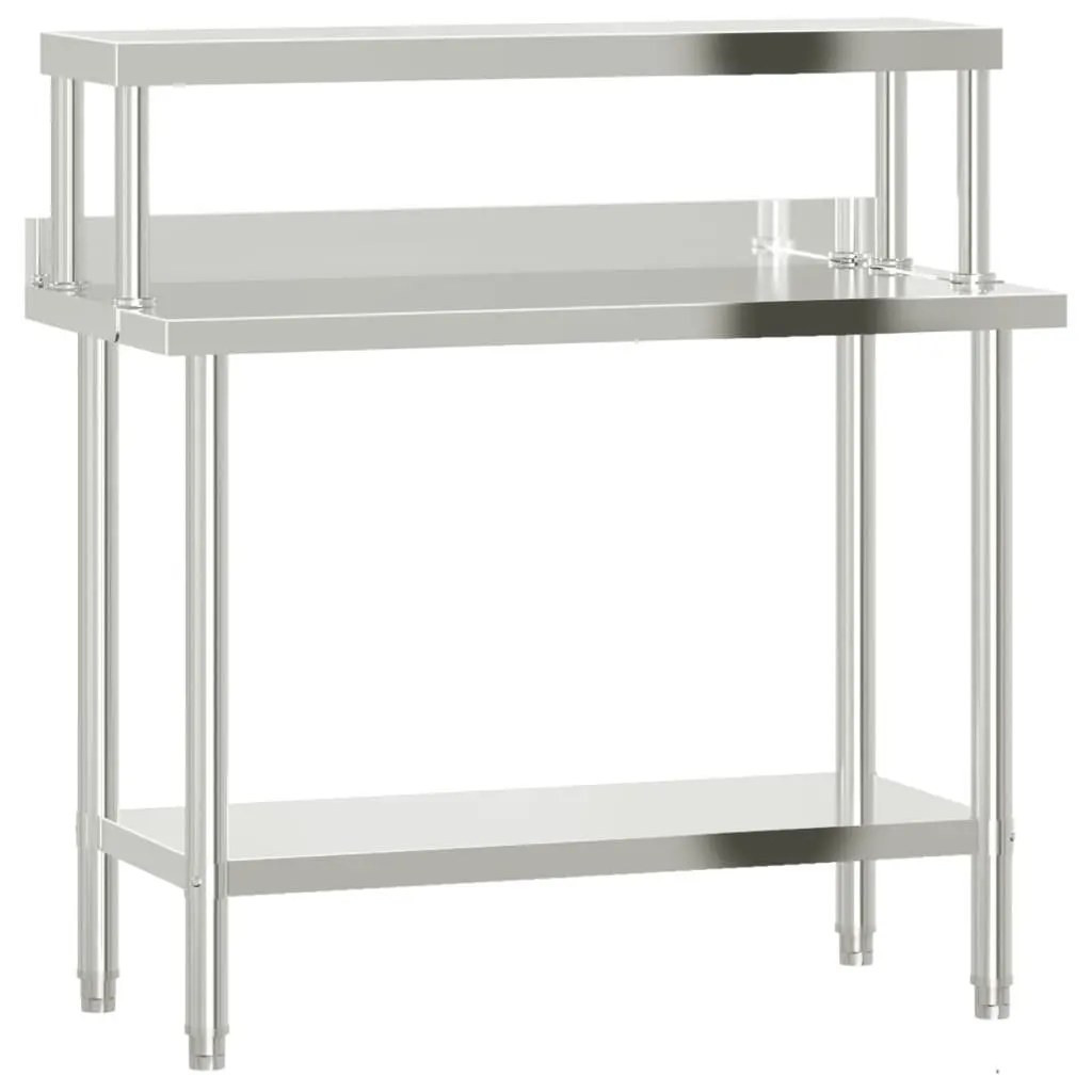 Stainless Steel Kitchen Work Table for Food Prep 110 x 55 x 120 cm