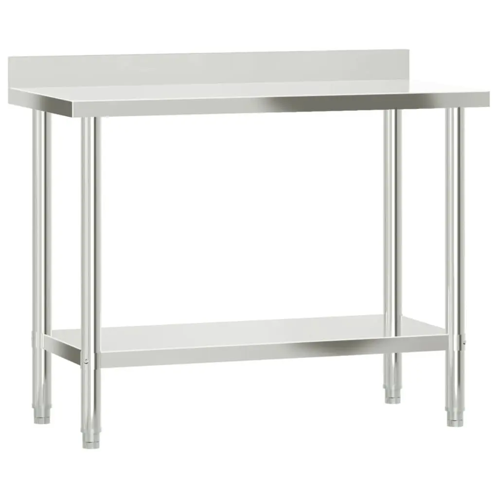 Stainless Steel Kitchen Work Table for Food Prep 110 x 55 x 120 cm