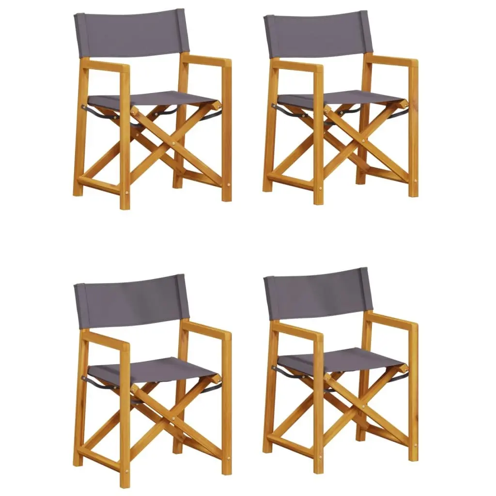 Folding Garden Chairs Set of 4 Outdoor Use Grey Fabric