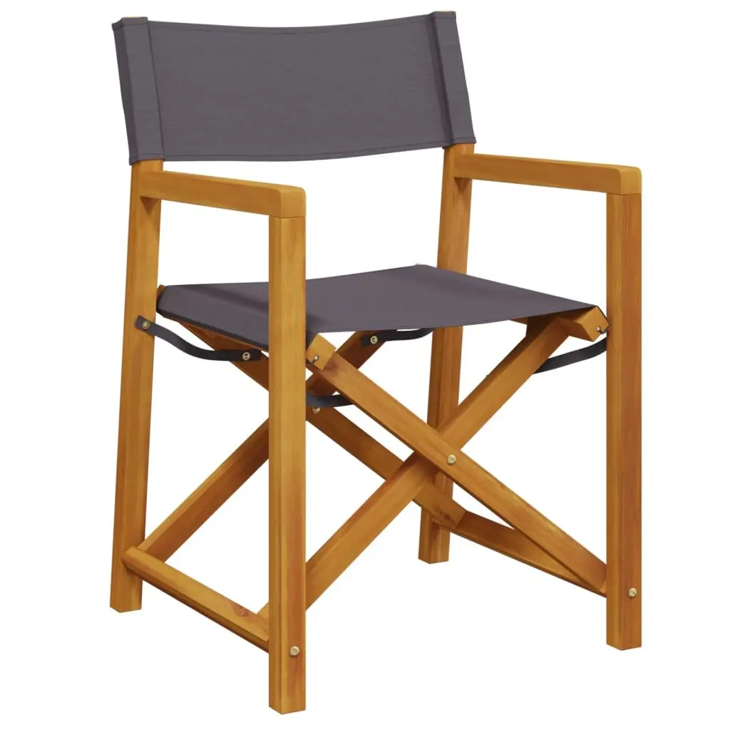 Folding Garden Chairs Set of 4 Outdoor Use Grey Fabric