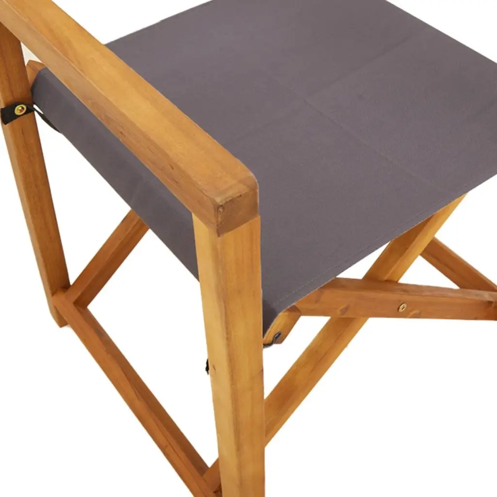 8 Piece Outdoor Garden Chairs Set Dark Grey Fabric Folding Style for Camping and Balcony