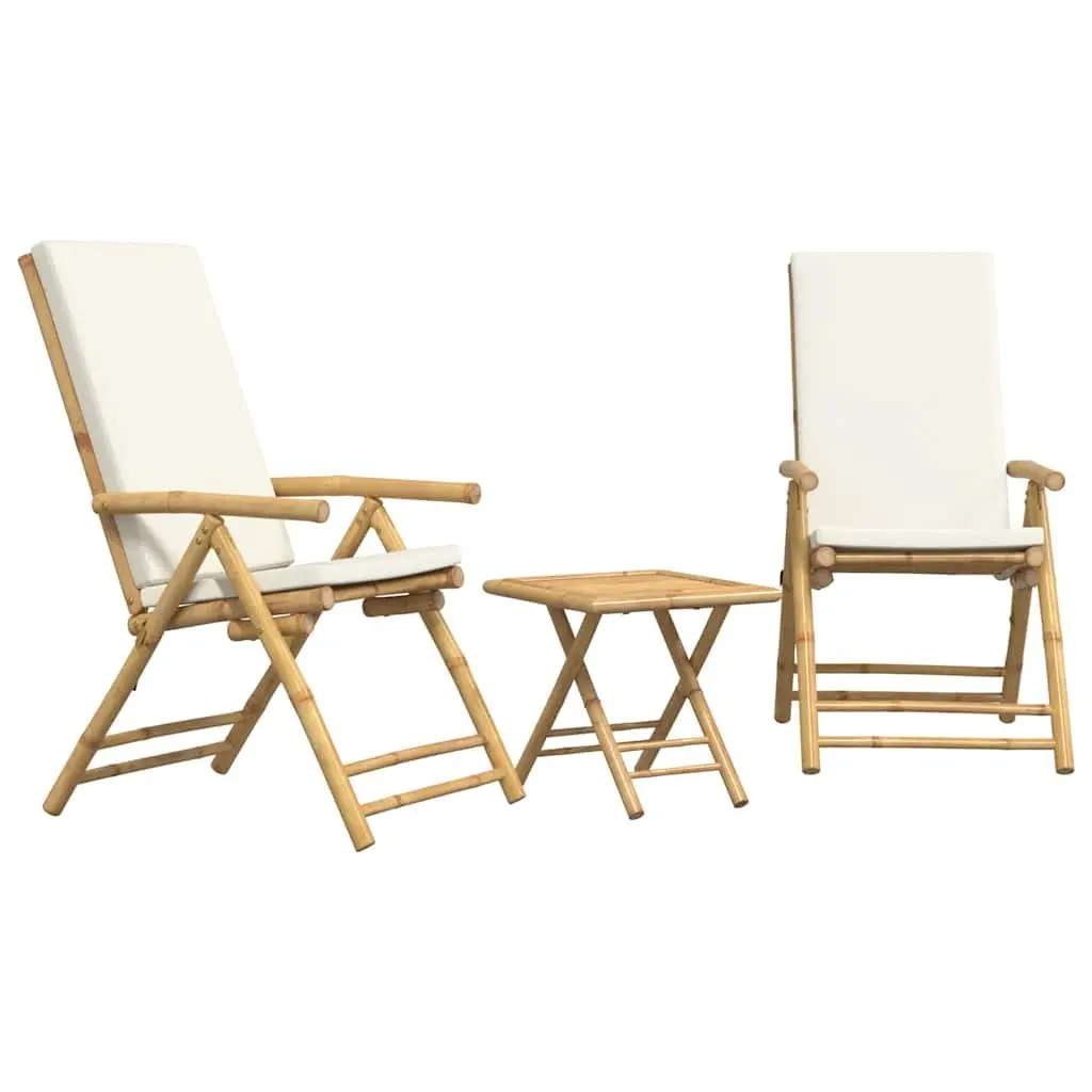 Bistro Set for Garden 3 Piece Folding Outdoor Furniture Reclining Chair