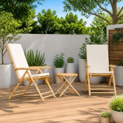 Specifications for the 3-Piece Bamboo Bistro Set