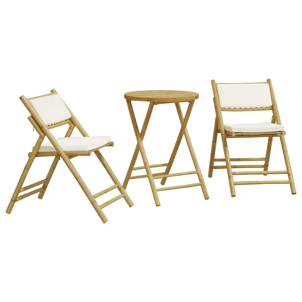 3 Piece Folding Bistro Set Garden Patio Furniture Outdoor Table Chairs with