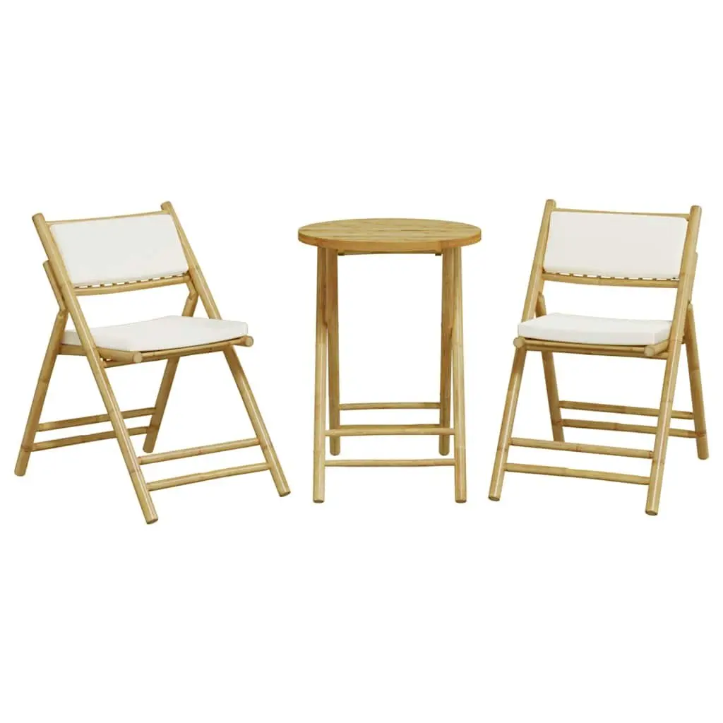 3 Piece Folding Bistro Set Garden Patio Furniture Outdoor Table Chairs with