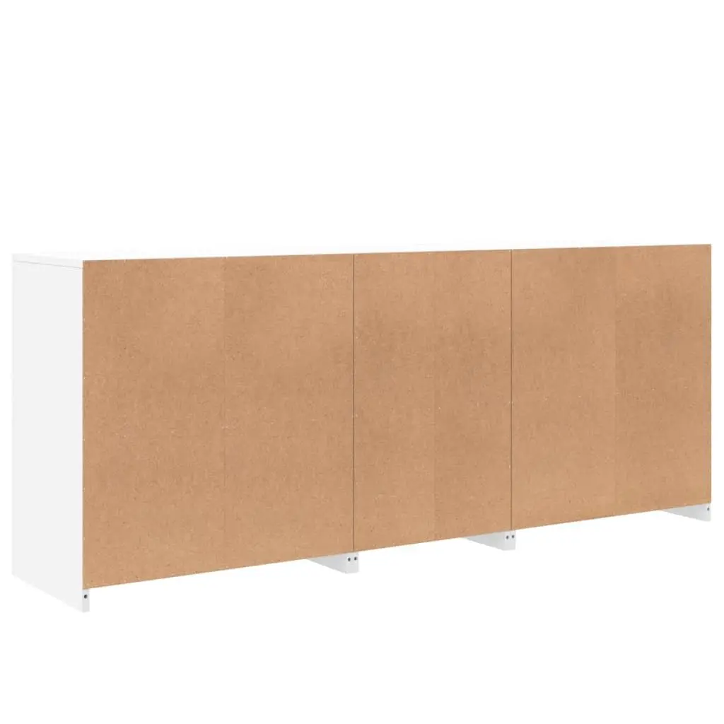 White Sideboard 162x37x67cm with RGB LED Lights and Storage