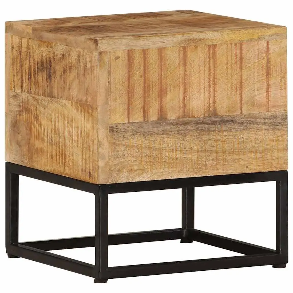 End Table 30x30x33 cm Rough Mango Wood Side Table Brown Accent Living Room