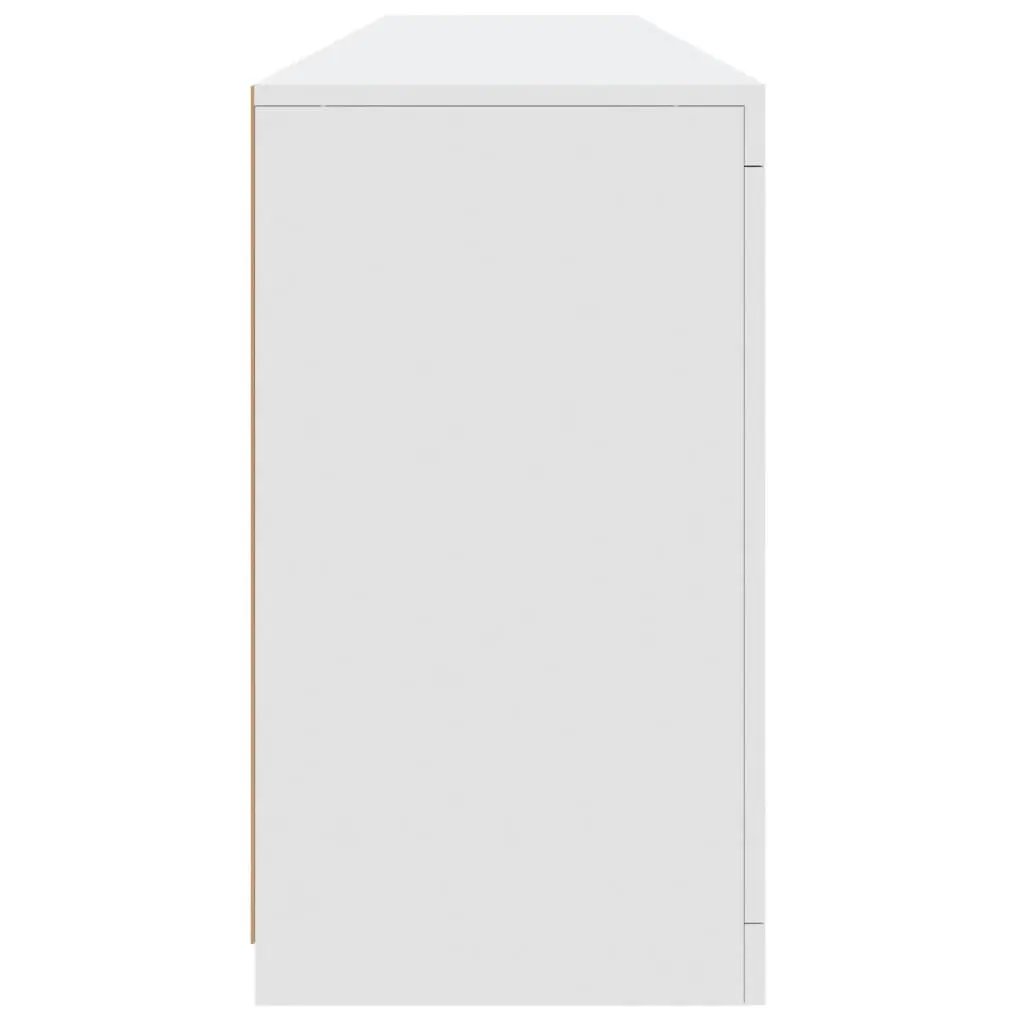 White Sideboard Cabinet with RGB LED Lights Modern Storage Buffet Furniture