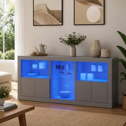 White Sideboard Storage Cabinet Dimensions: 162x37x67cm