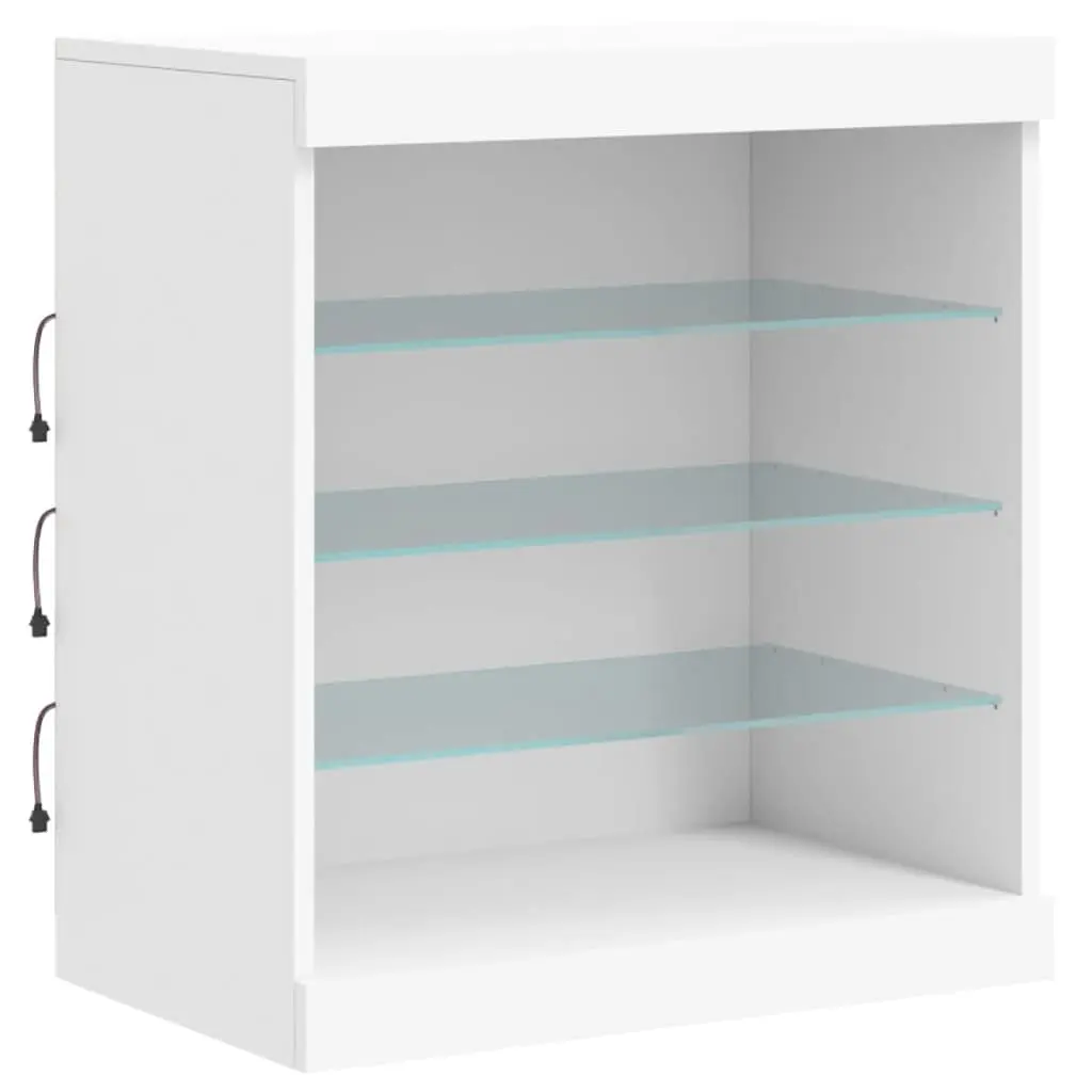 White Sideboard Cabinet for Living Room with RGB LED Lights 181.5 x 37 x 67 cm