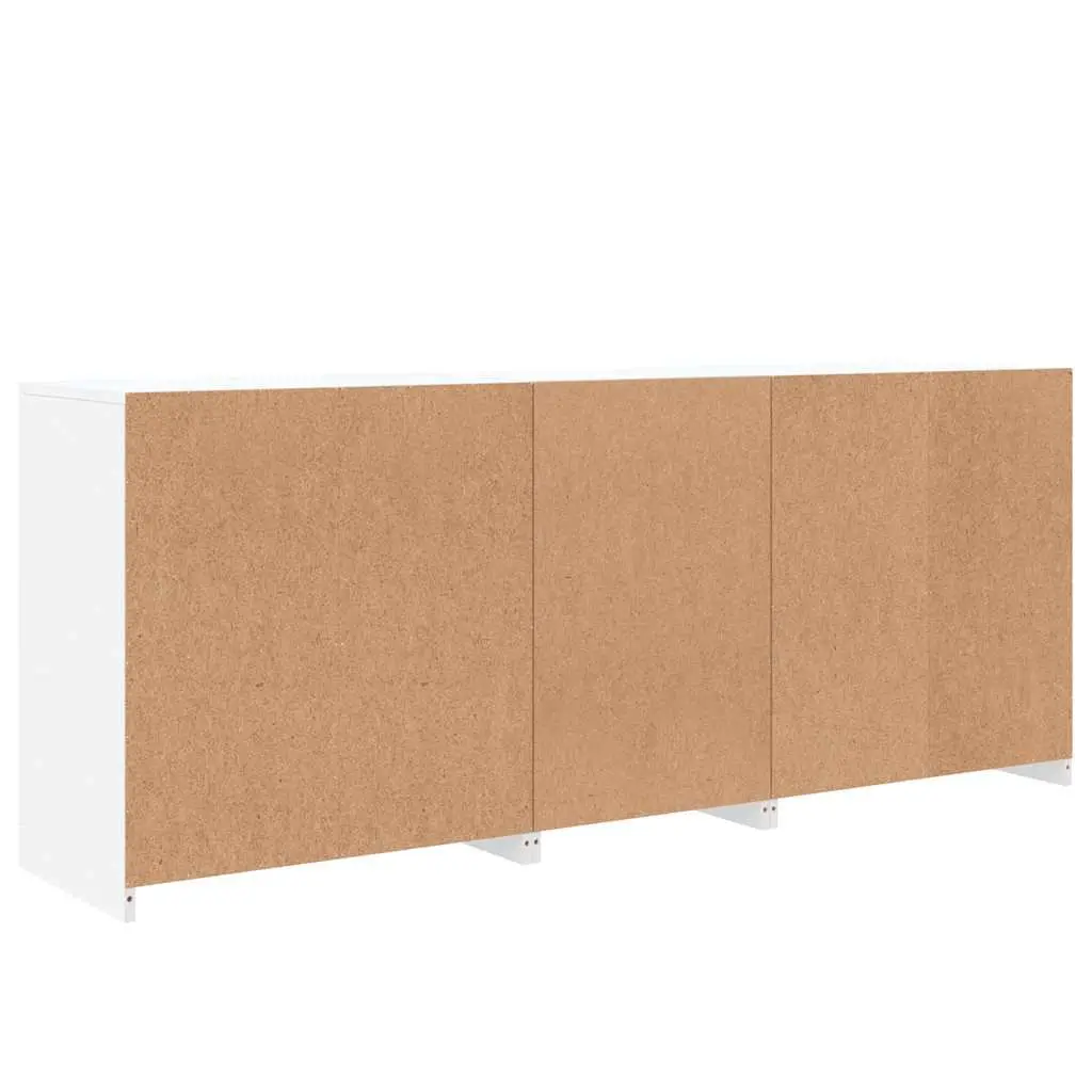 White Sideboard Cabinet for Living Room with RGB LED Lights 181.5 x 37 x 67 cm