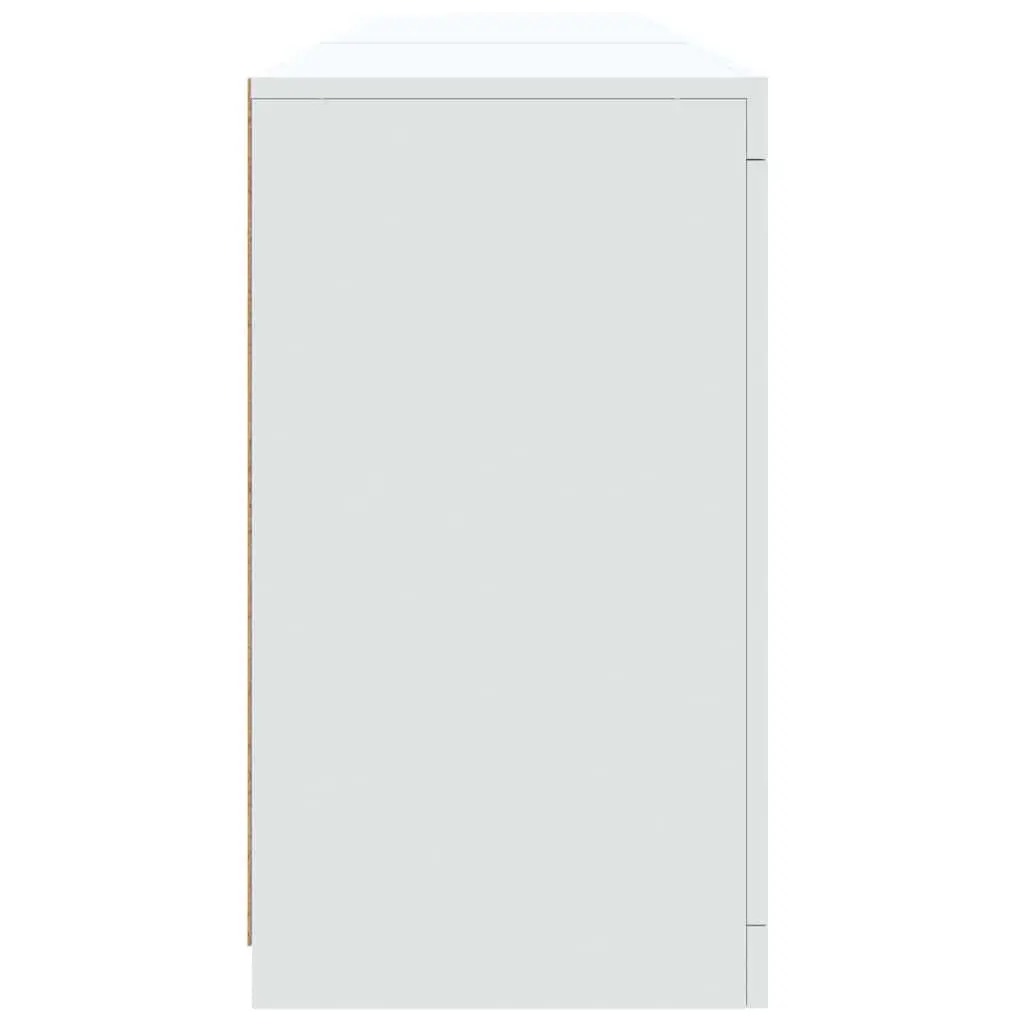 White Sideboard Cabinet for Living Room with RGB LED Lights 181.5 x 37 x 67 cm