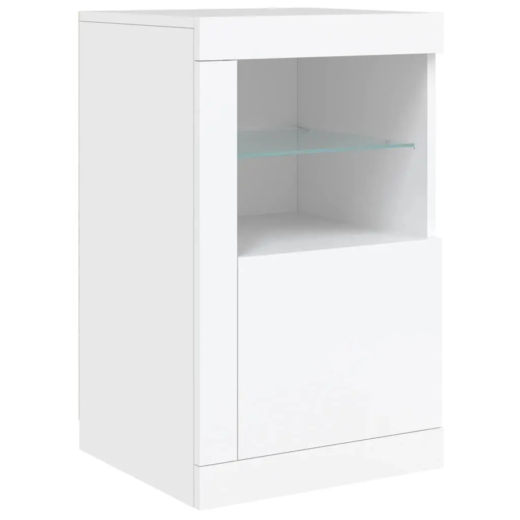 Storage Cabinet Sideboard for Hallway RGB LED Lights White 1425x37x67cm