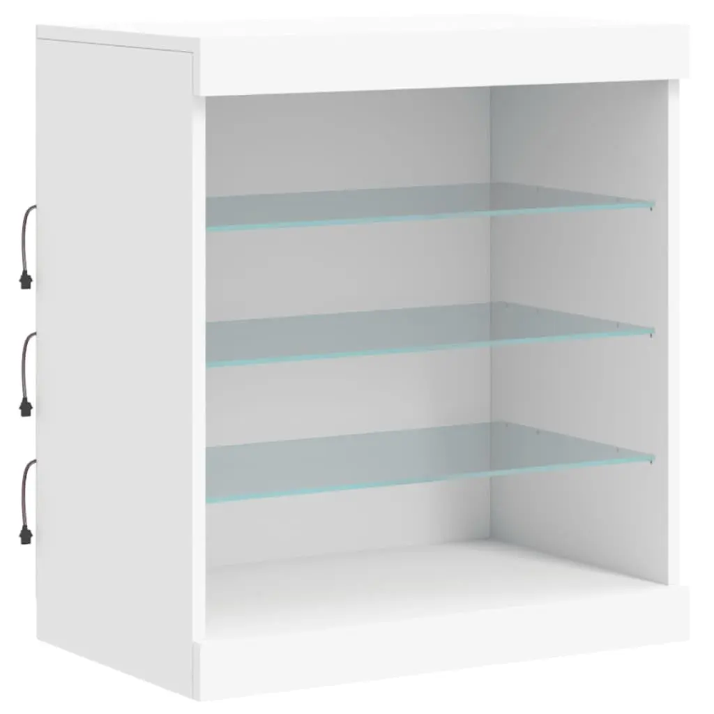 Storage Cabinet Sideboard for Hallway RGB LED Lights White 1425x37x67cm