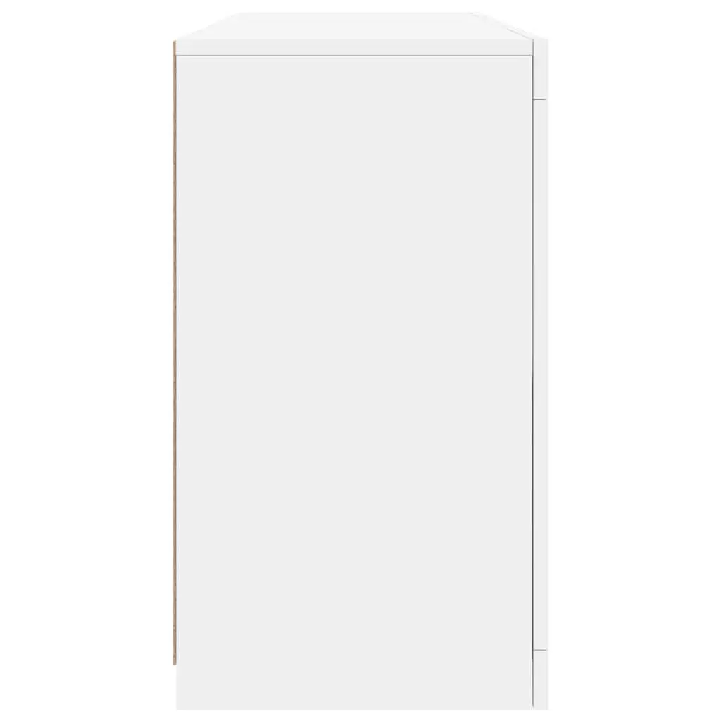 Storage Cabinet Sideboard for Hallway RGB LED Lights White 1425x37x67cm