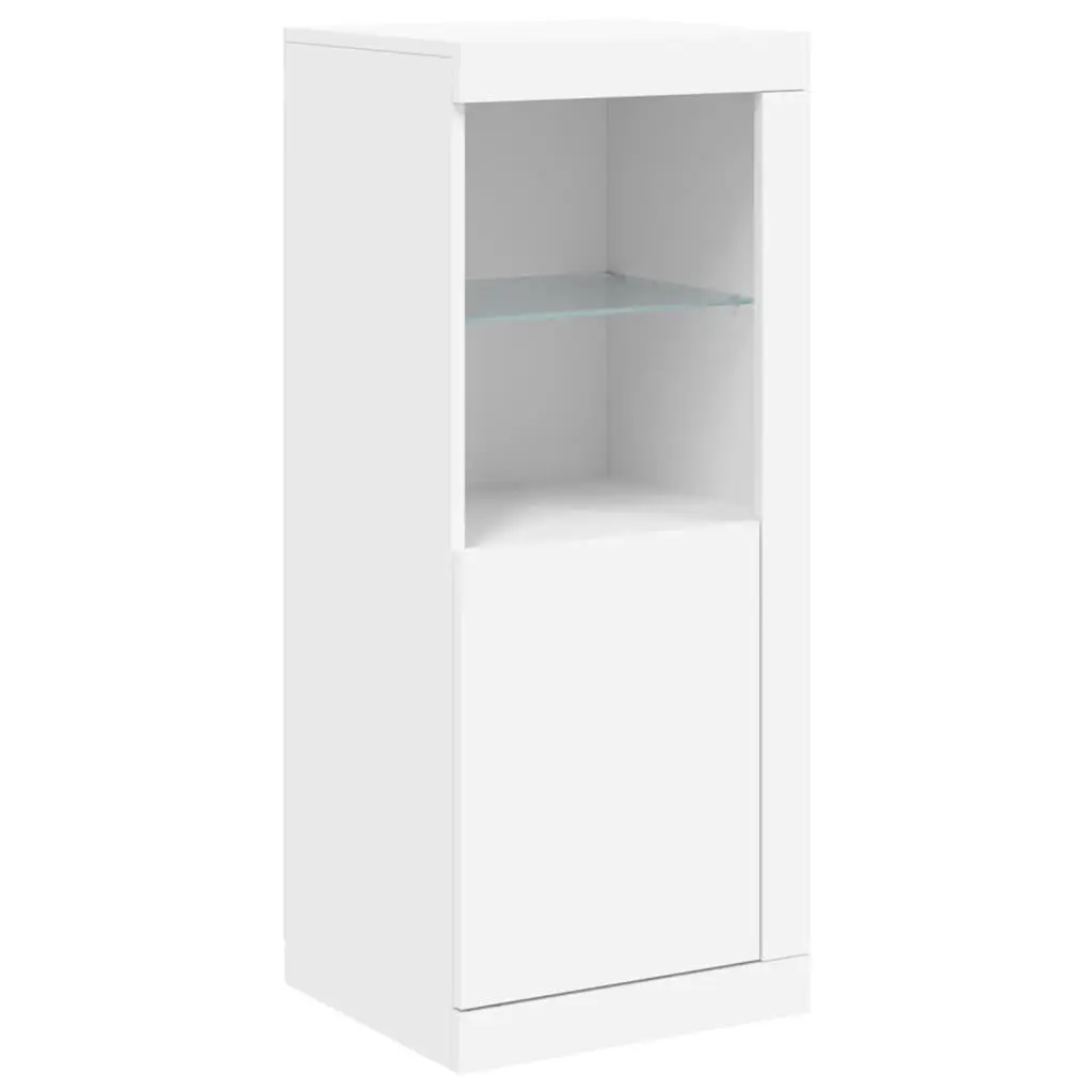 Sideboards for Home Use 3 Pieces White Storage Cabinet with RGB LED Lights