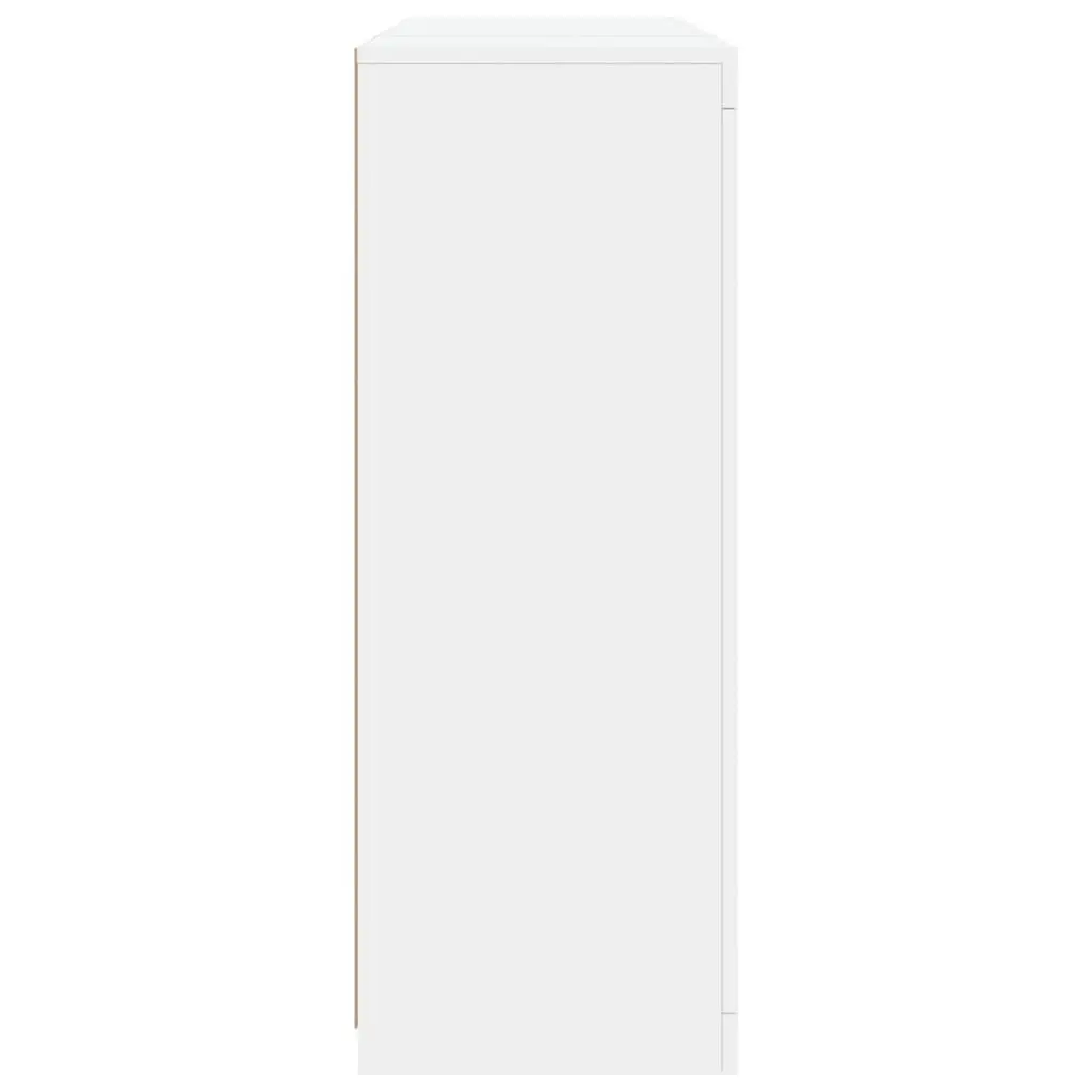 Sideboards for Home Use 3 Pieces White Storage Cabinet with RGB LED Lights