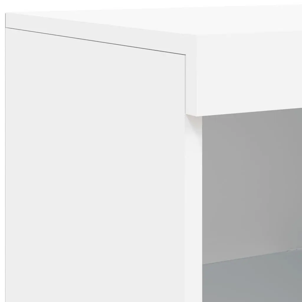 3-Piece White Sideboard Set with RGB LED Lighting
