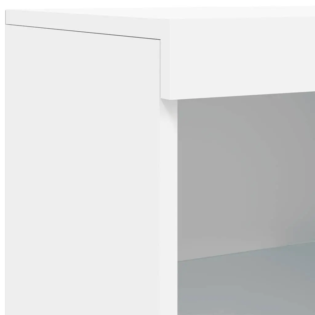 3-Piece White Sideboard Set with RGB LED Lighting