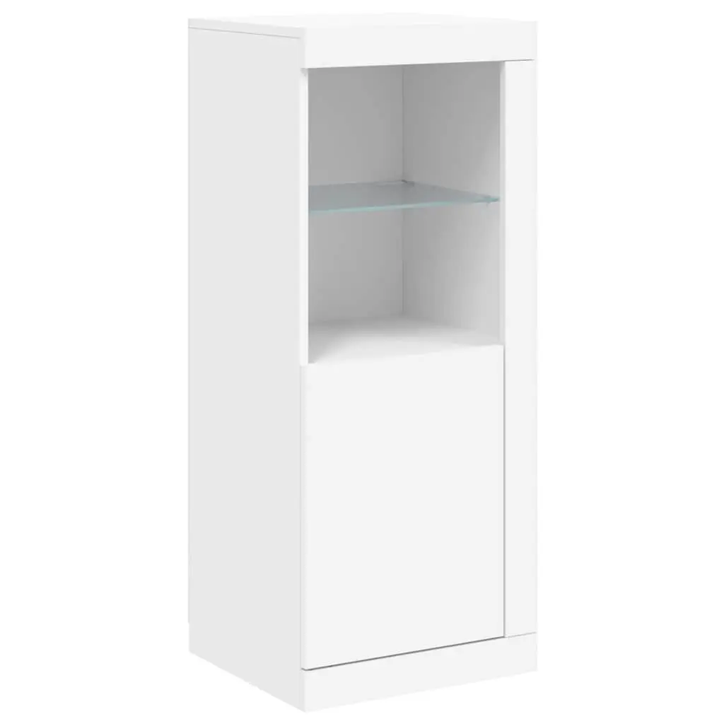 3-Piece White Sideboard Set with RGB LED Lighting