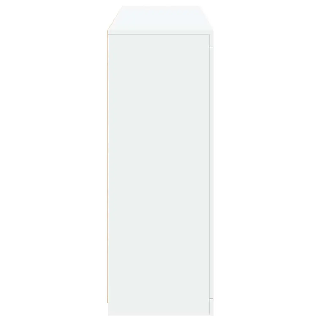 3-Piece White Sideboard Set with RGB LED Lighting