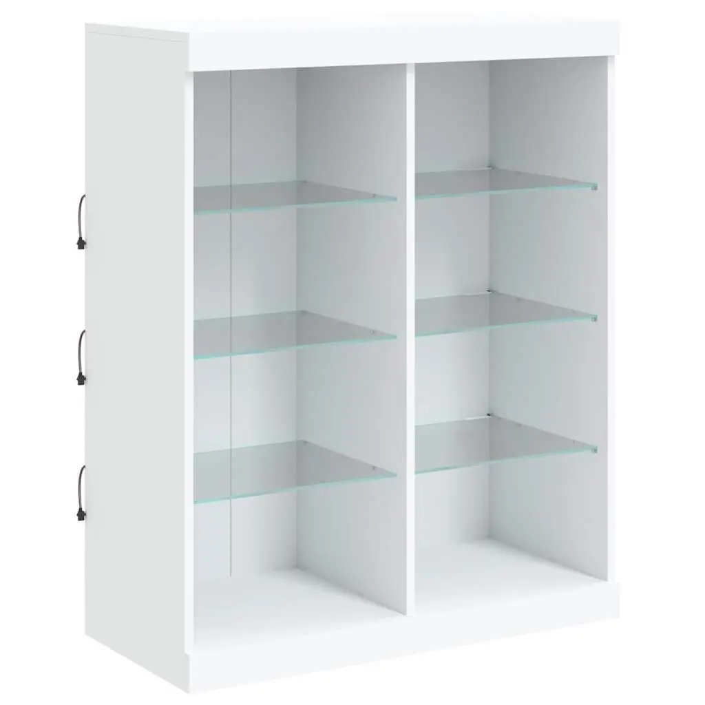 Sideboards for Home Storage 3 Piece Set White with RGB LED Lights Engineered Wood