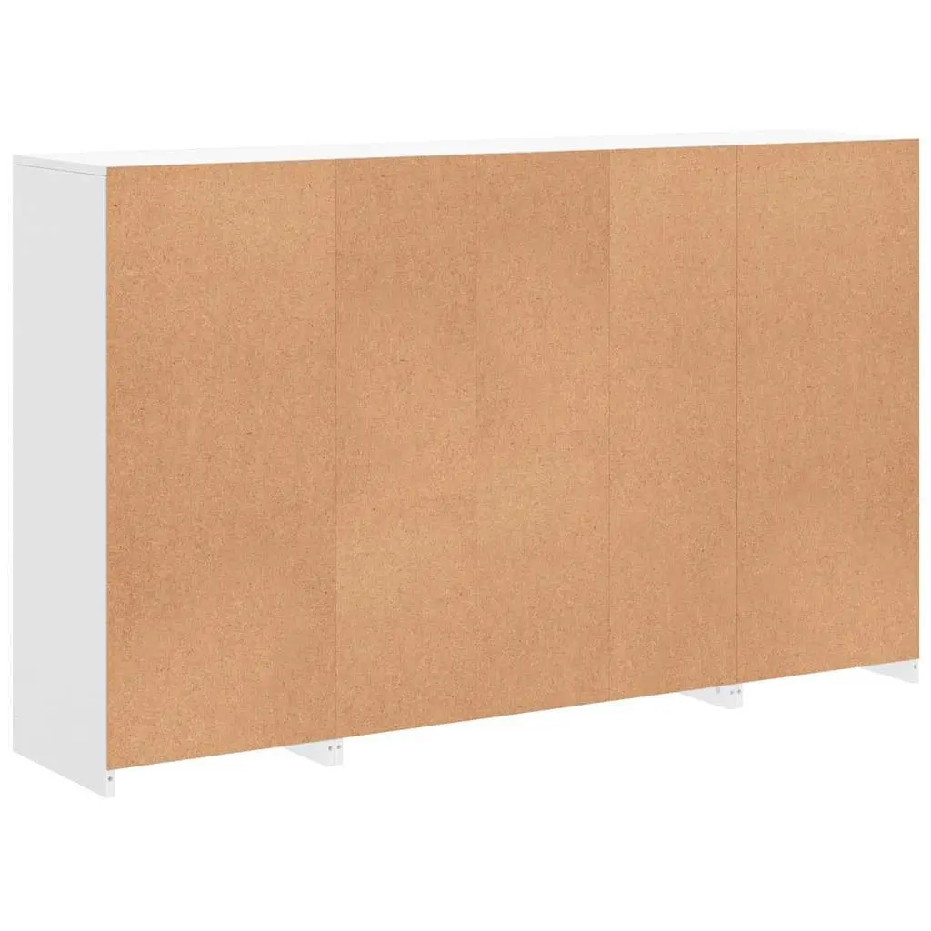 Sideboards for Home Storage 3 Piece Set White with RGB LED Lights Engineered Wood