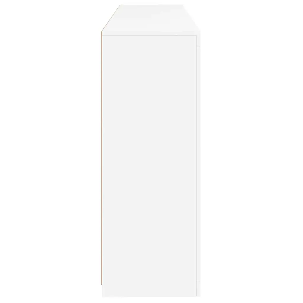 Sideboards for Home Storage 3 Piece Set White with RGB LED Lights Engineered Wood