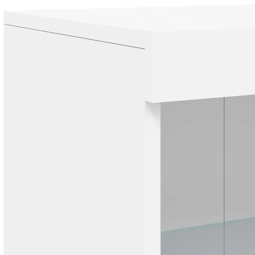 White Sideboard Cabinet for Hallway with RGB LED Lights 1815 x 370 x 1000 mm