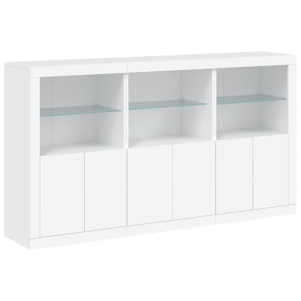 White Sideboard Cabinet for Hallway with RGB LED Lights 1815 x 370 x 1000 mm