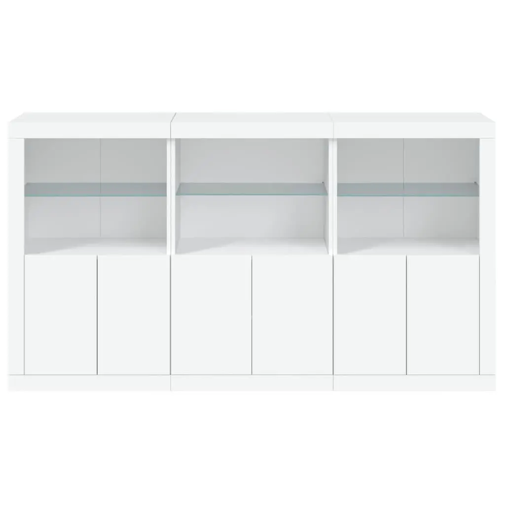 White Sideboard Cabinet for Hallway with RGB LED Lights 1815 x 370 x 1000 mm