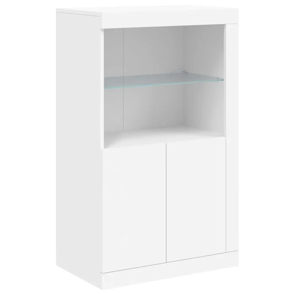 White Sideboard Cabinet for Hallway with RGB LED Lights 1815 x 370 x 1000 mm