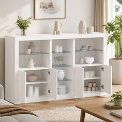 Specifications of the RGB LED White Sideboard Cabinet