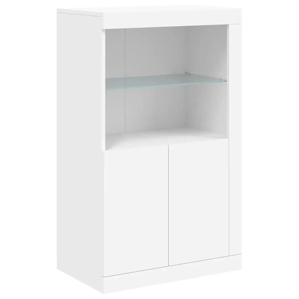 RGB LED White Sideboard Cabinet