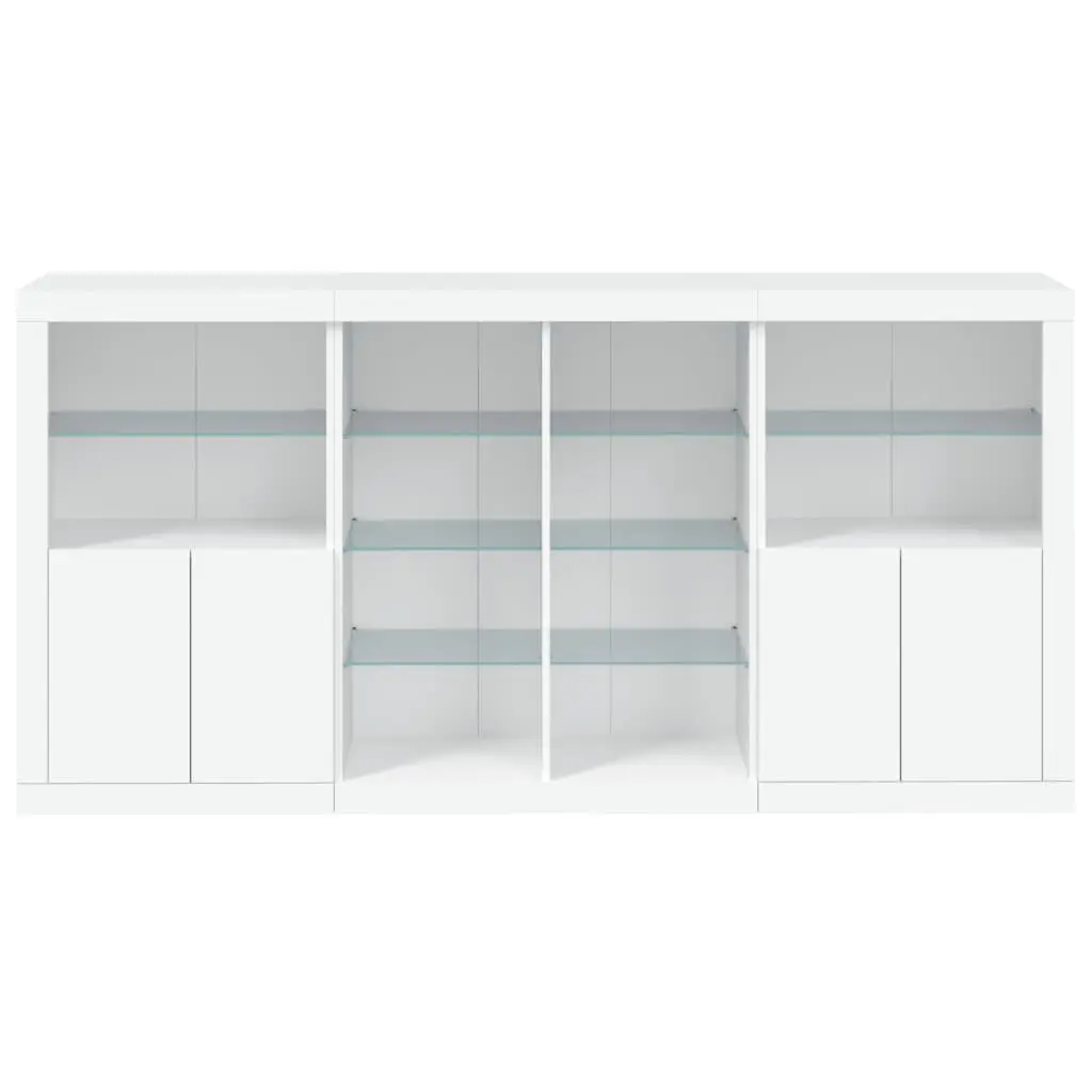 Sideboard Cabinet for Hallway with RGB LED Lights 202 cm White