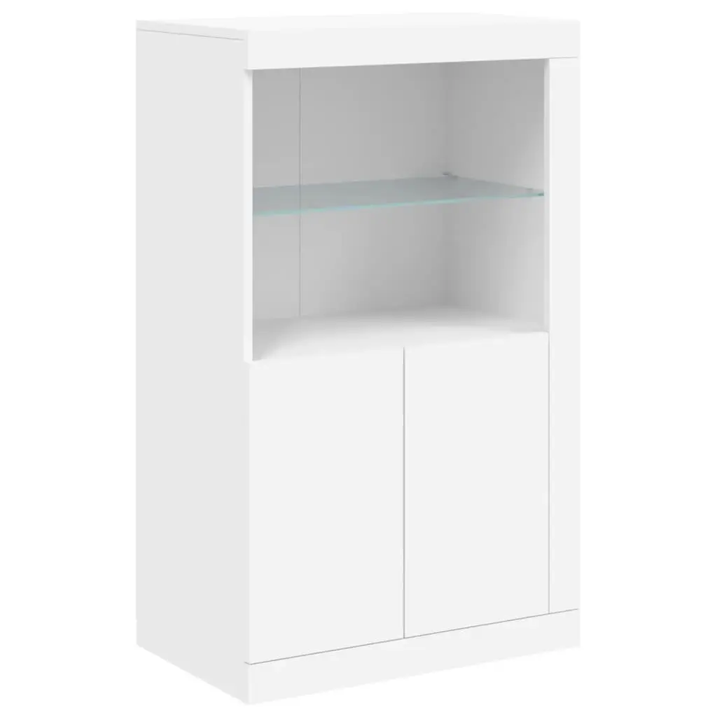 Sideboard Cabinet for Hallway with RGB LED Lights 202 cm White