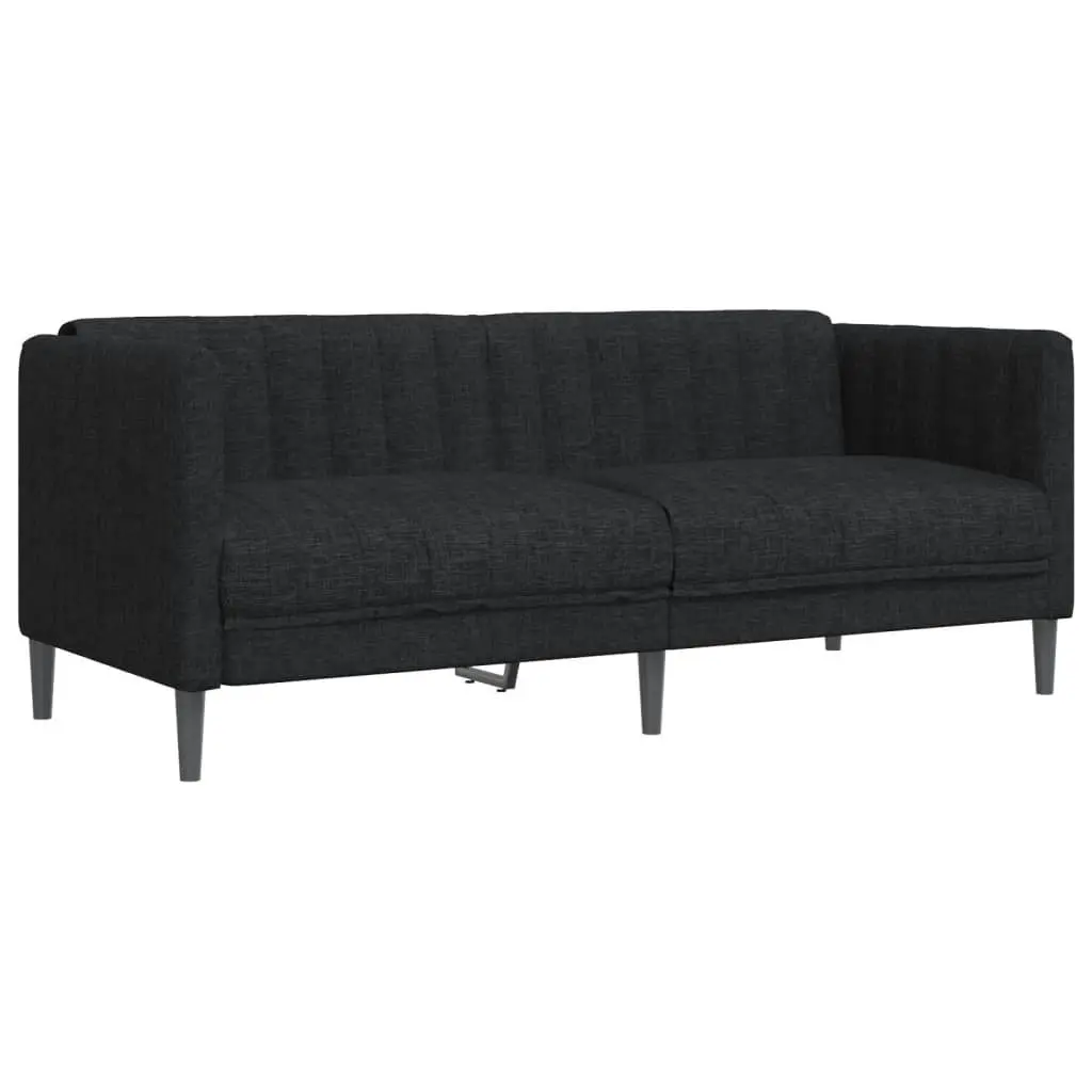 2 Piece Modern Black Sofa Set