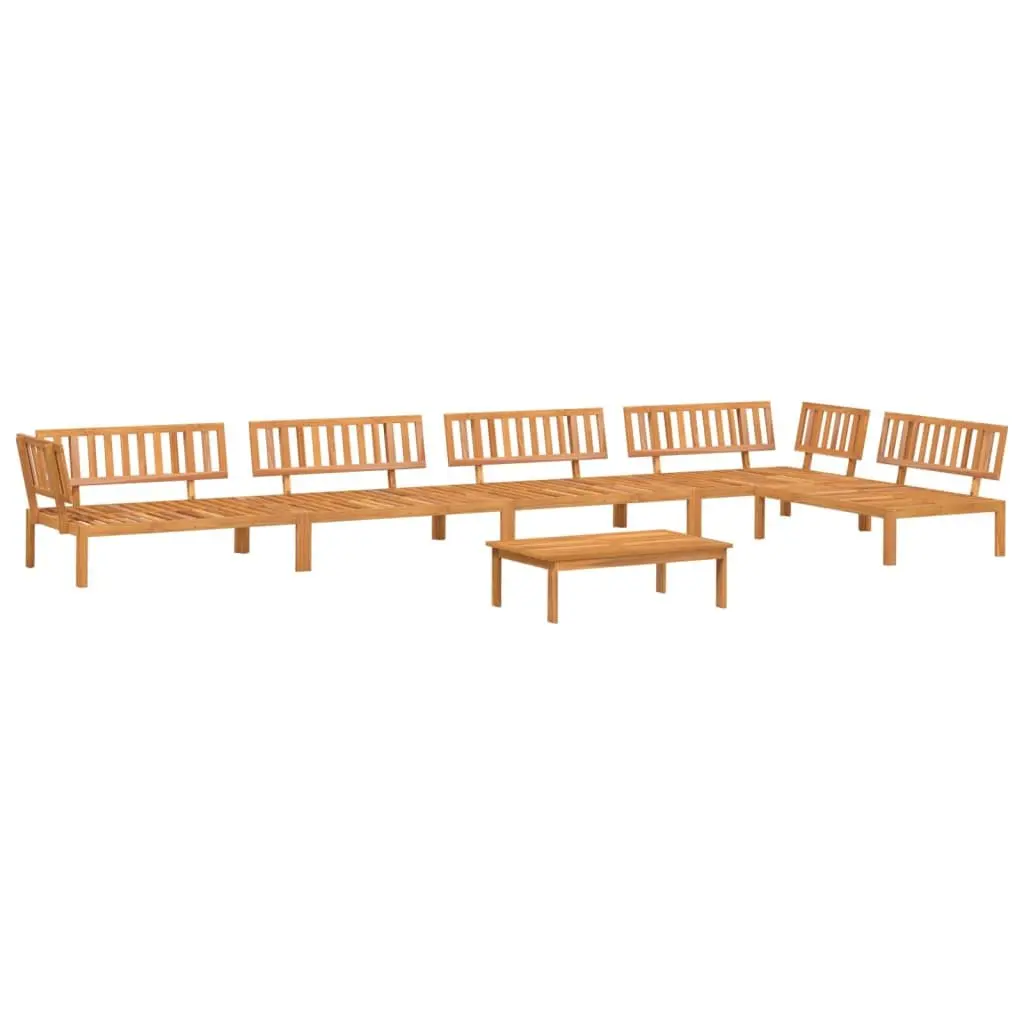 Outdoor Sectional Sofa Set Garden Patio Furniture 6 Piece Brown Solid Wood