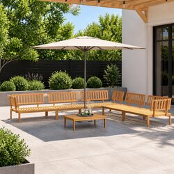 Solid Wood 6 Piece Outdoor Sofa Set Specifications