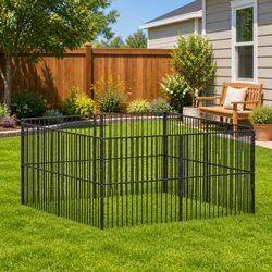 Specifications for the 8-Panel Dog Playpen in Black Steel