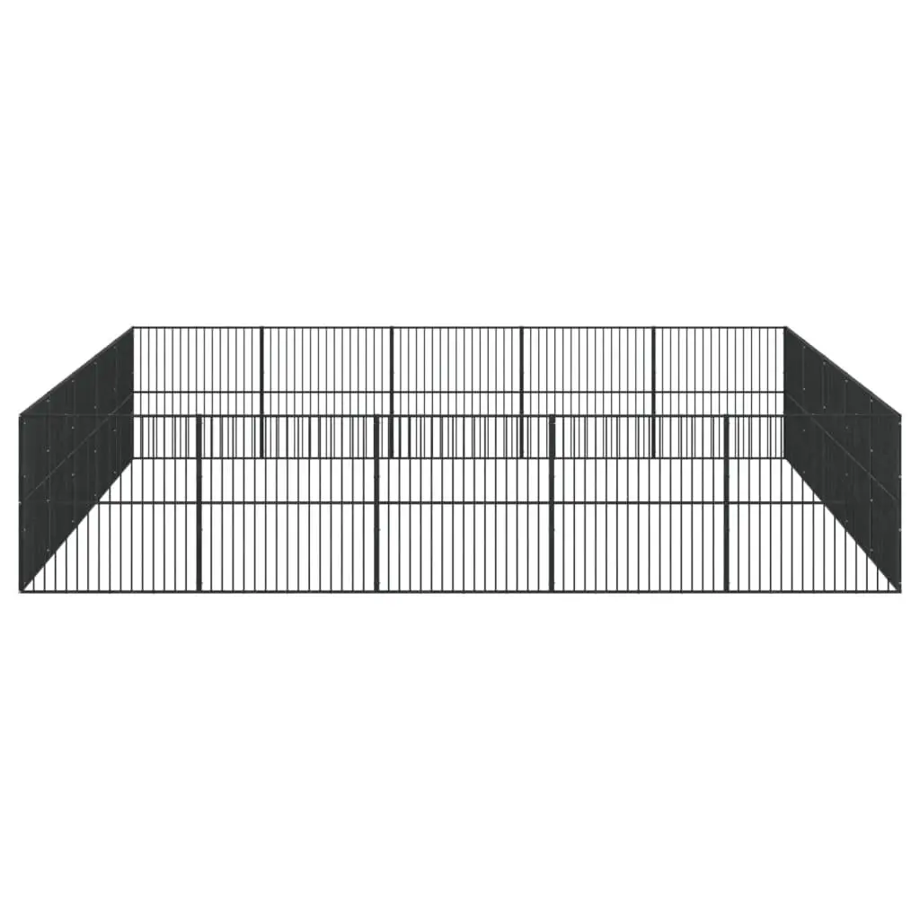 Dog Playpen for Exercise 20 Panels Black Galvanised Steel Enclosure
