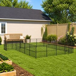 20-Panel Black Dog Playpen in Heavy-Duty Galvanised Steel
