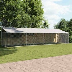 Dog Cage Specifications: Grey Galvanised Steel Outdoor Run