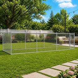Pet Enclosure with Heavy-Duty Grey Steel Mesh