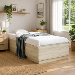 Specifications of Sonoma Oak Bed Frame with RGB LED Lights 90x190cm