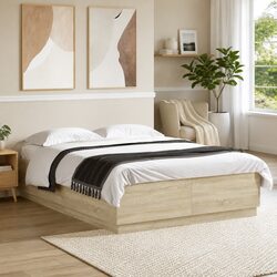 Specifications of Sonoma Oak Brown Bed Frame 150x200 cm