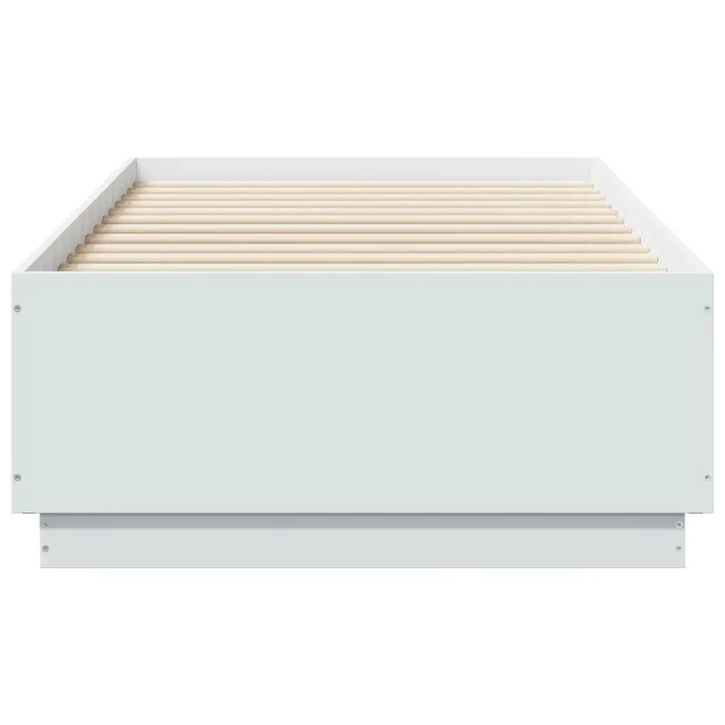 White Bed Frame 90x190 cm with Slats