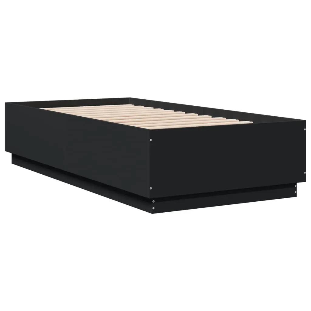 90x190 cm Engineered Wood Bed Frame with Slatted Base