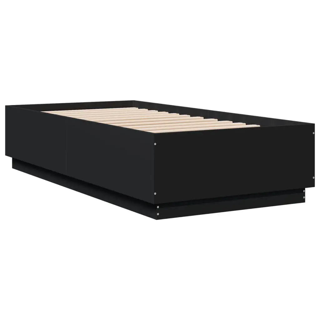 90x190 cm Engineered Wood Bed Frame with Slatted Base